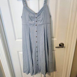 Torrid Midi Textured Woven Button-Front Dress